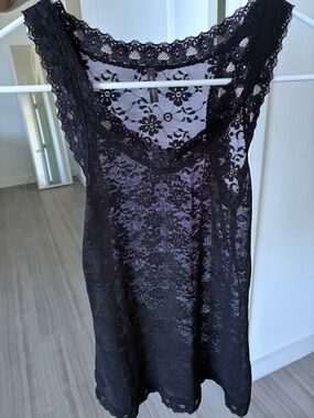 Black Lace tank/ Slip in size small
